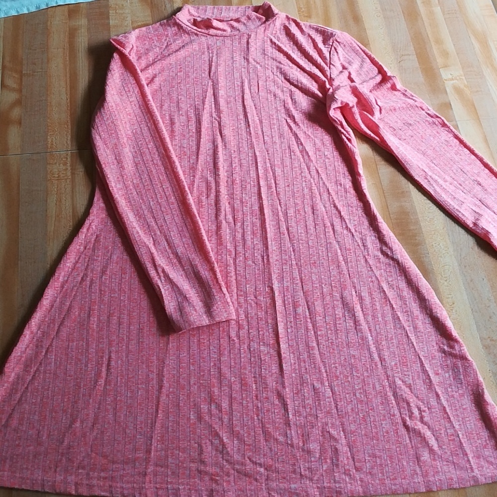 Soft long sleeve pink dress